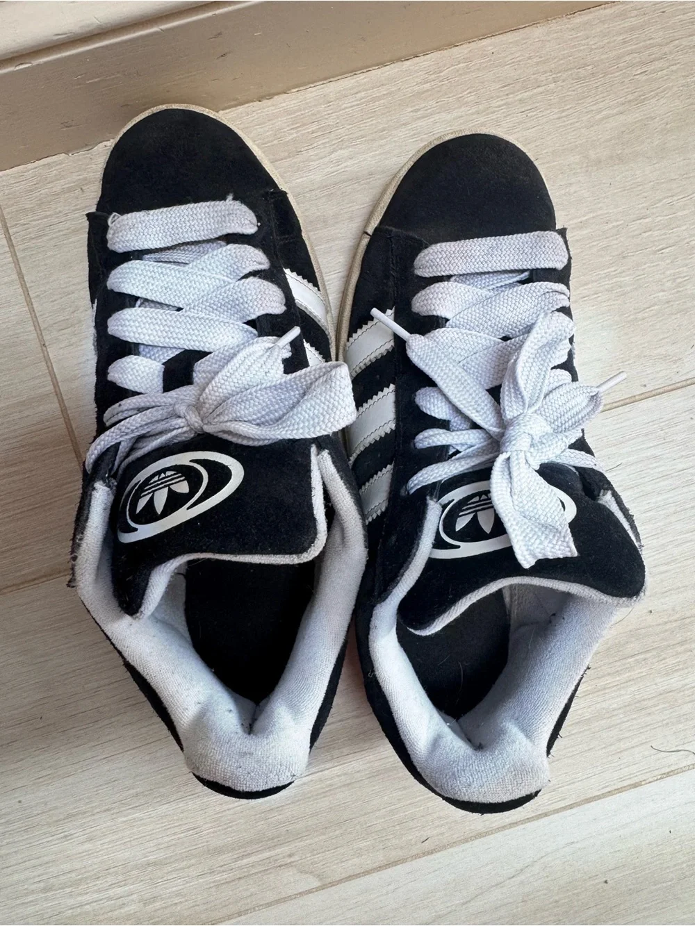 campus adidas women’s Black & White Suede Campus Sneakers